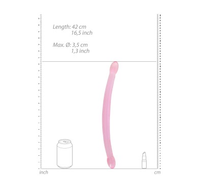 Cienkie podwójne dildo do sexu lesbijskiego 42 cm